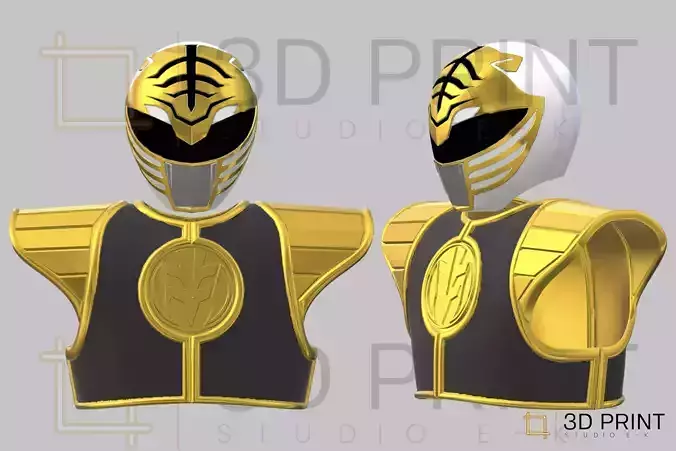 White Power Ranger Shield MMPR White 3D print model