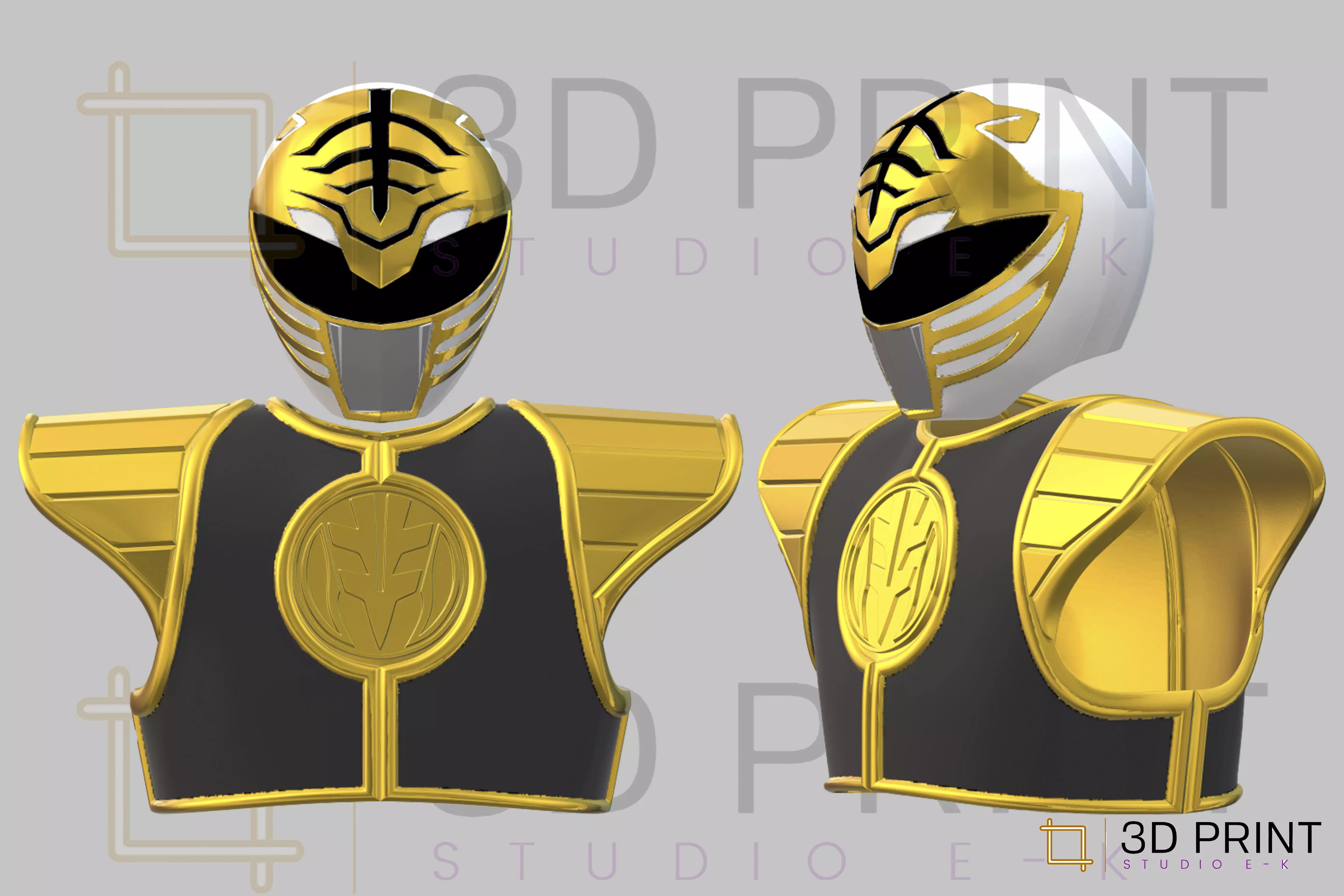 White Power Ranger Shield MMPR White 3D print model_0