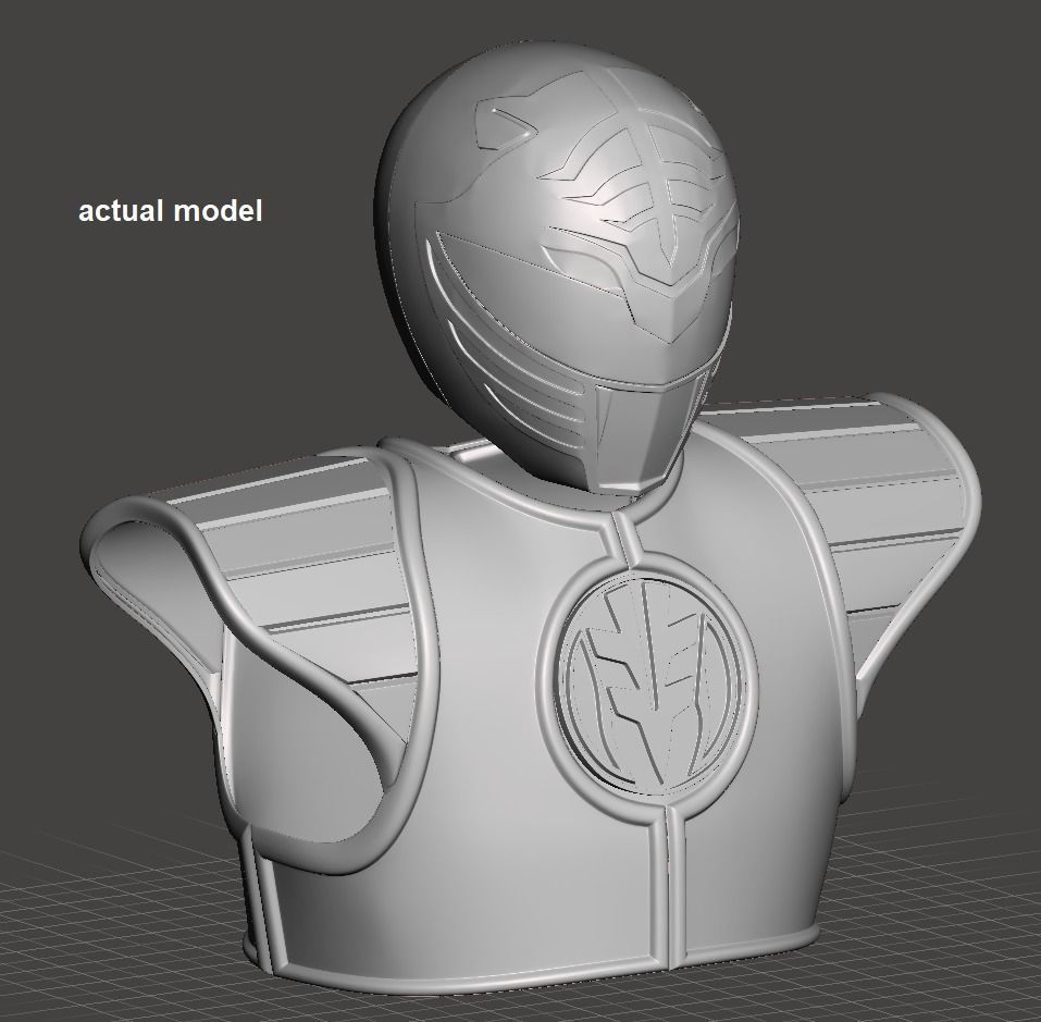 White Power Ranger Shield MMPR White 3D print model_7