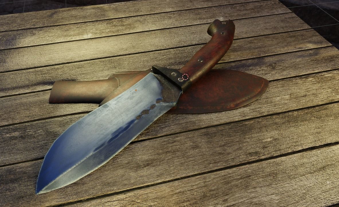 Knife Game ready Free low-poly 3D model_1