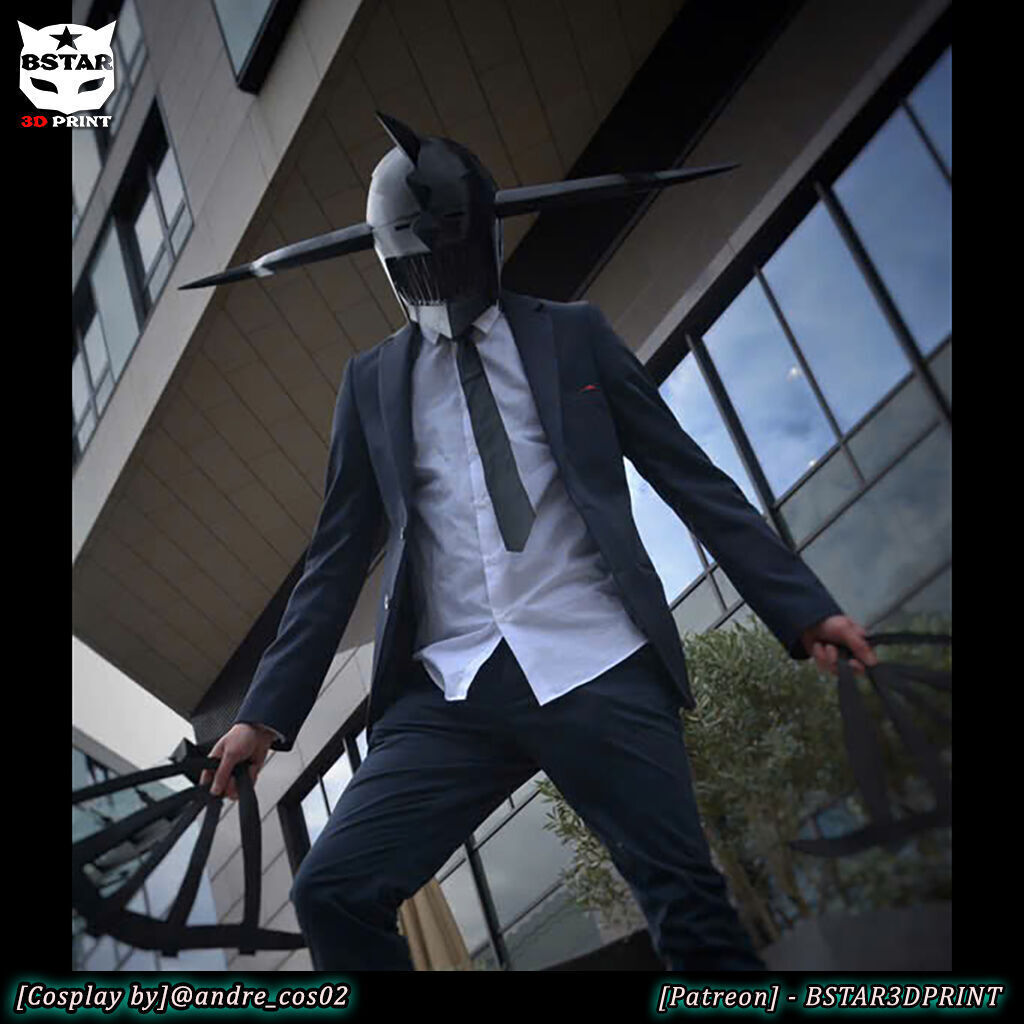 Crossbow Devil Quanxi Helmet - Chainsaw Man Cosplay 3D print model_4