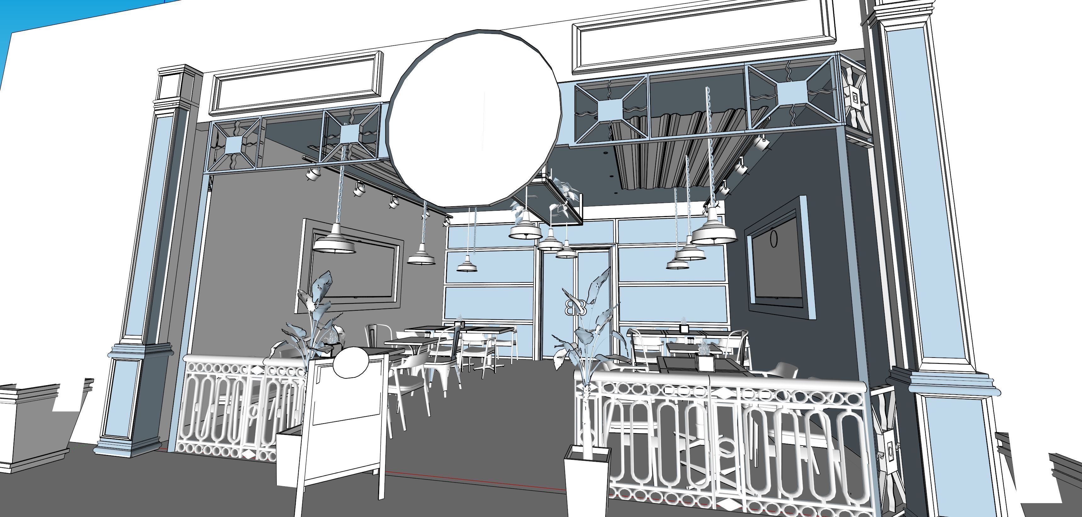 Burger House Restaurant Interior Design model 3D model_4