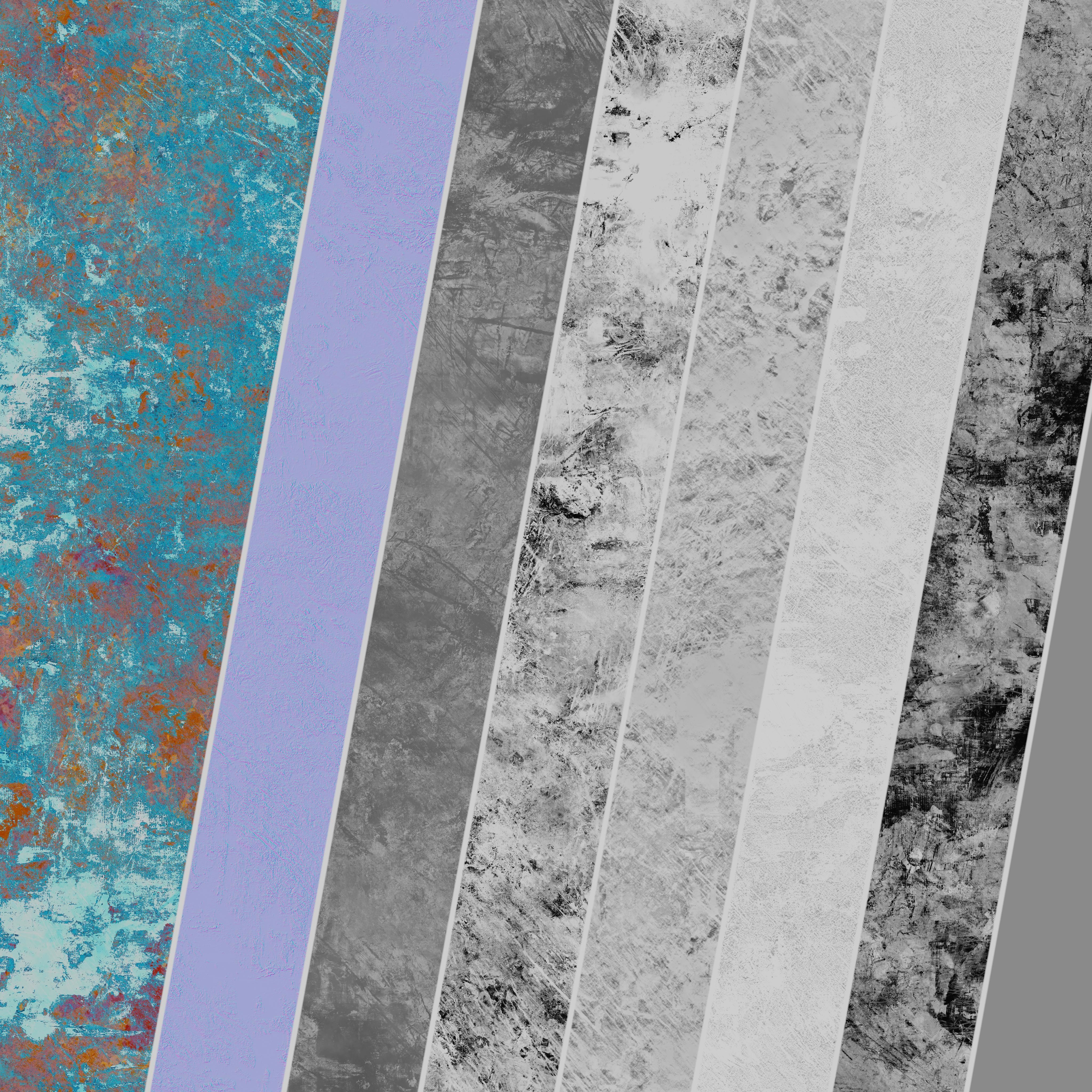 Patina Materials 15-16 - PBR - Seamless - 4k - SBSAR Low-poly 3D model_5