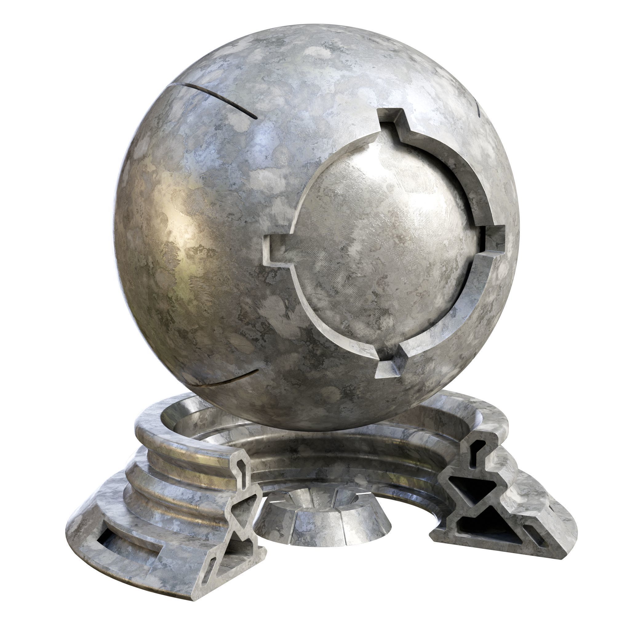 Patina Materials 15-16 - PBR - Seamless - 4k - SBSAR Low-poly 3D model_2