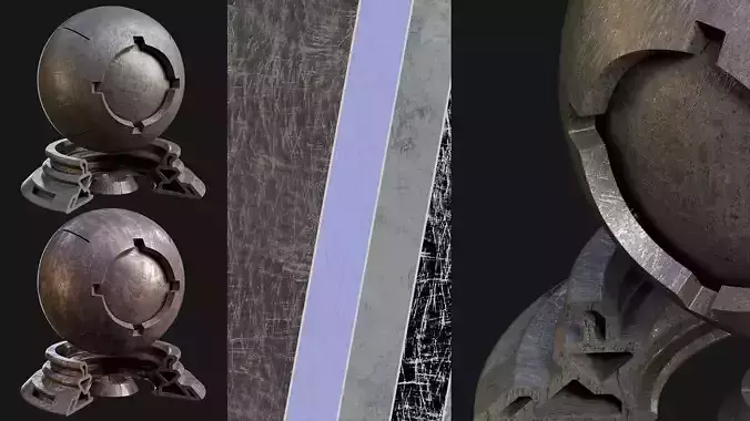 Patina Materials 17-18 - PBR - Seamless - 4k - SBSAR Low-poly 3D model
