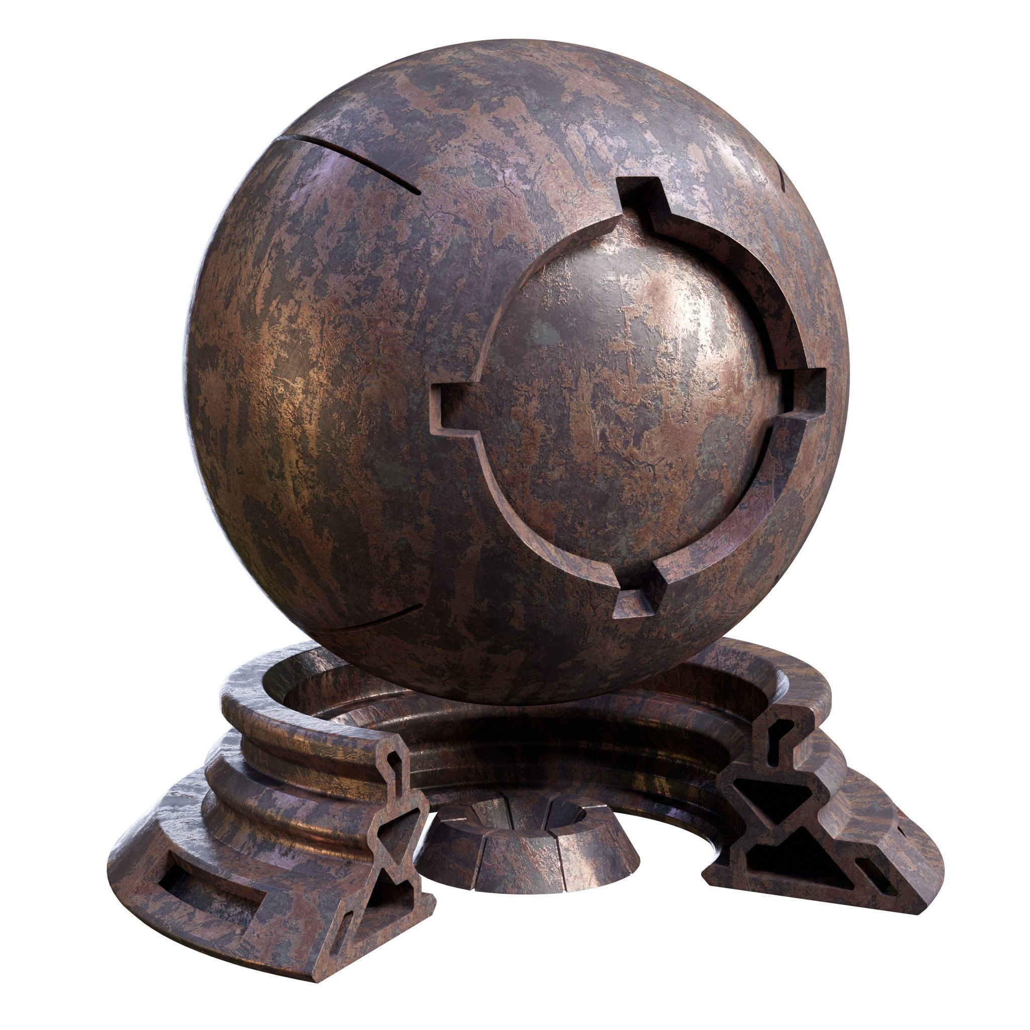 Patina Materials 17-18 - PBR - Seamless - 4k - SBSAR Low-poly 3D model_4