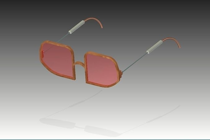 3D Wooden Frame Sunglasses 3D model