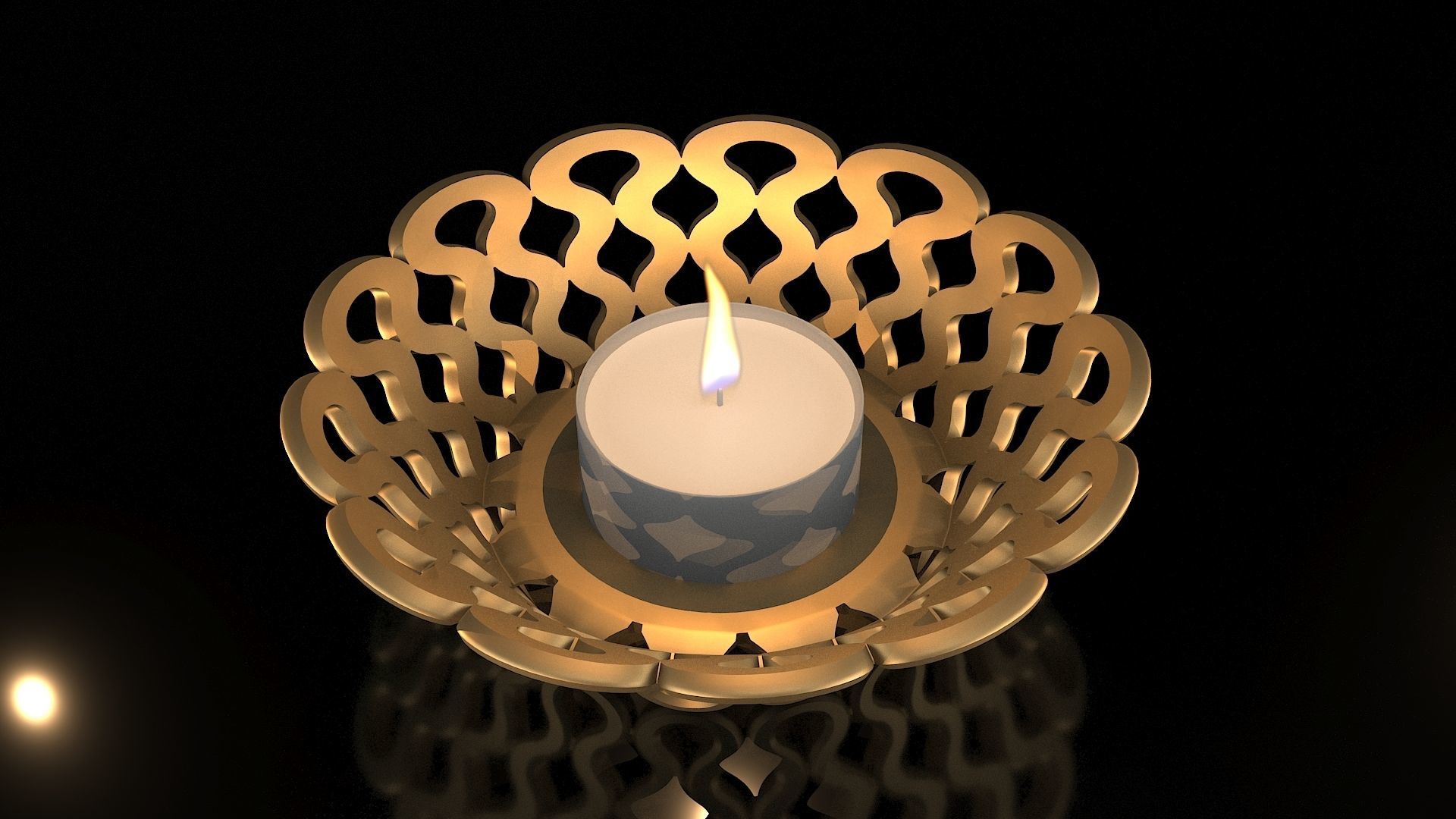 TEALIGHT HOLDER SOFT LINES 3D print model_3