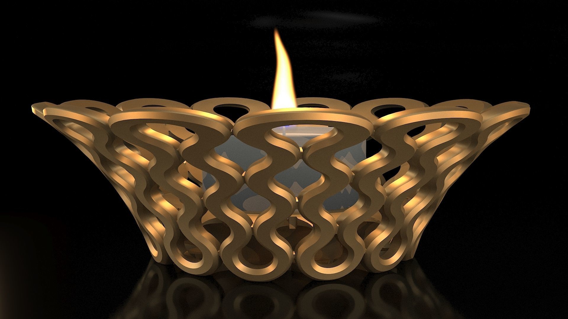 TEALIGHT HOLDER SOFT LINES 3D print model_2
