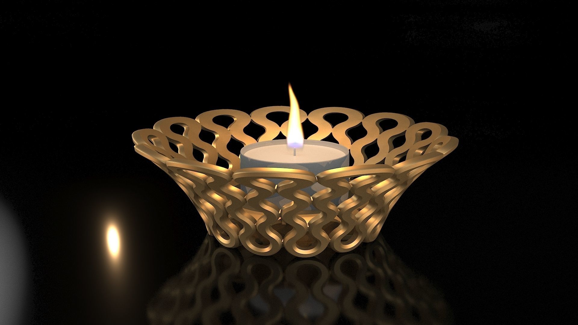 TEALIGHT HOLDER SOFT LINES 3D print model_1