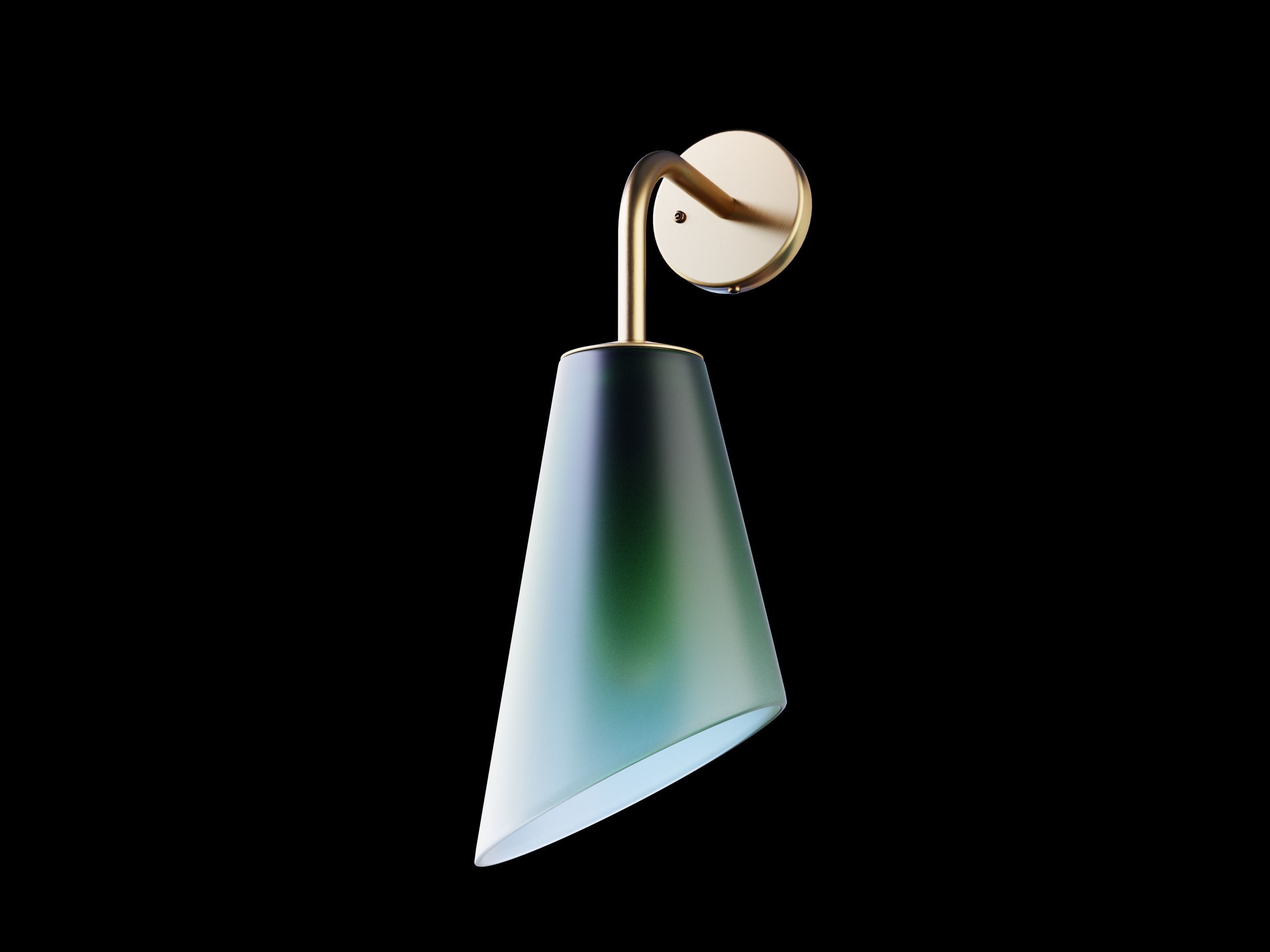 Gradient frosted glass wall lamp Low-poly 3D model_1