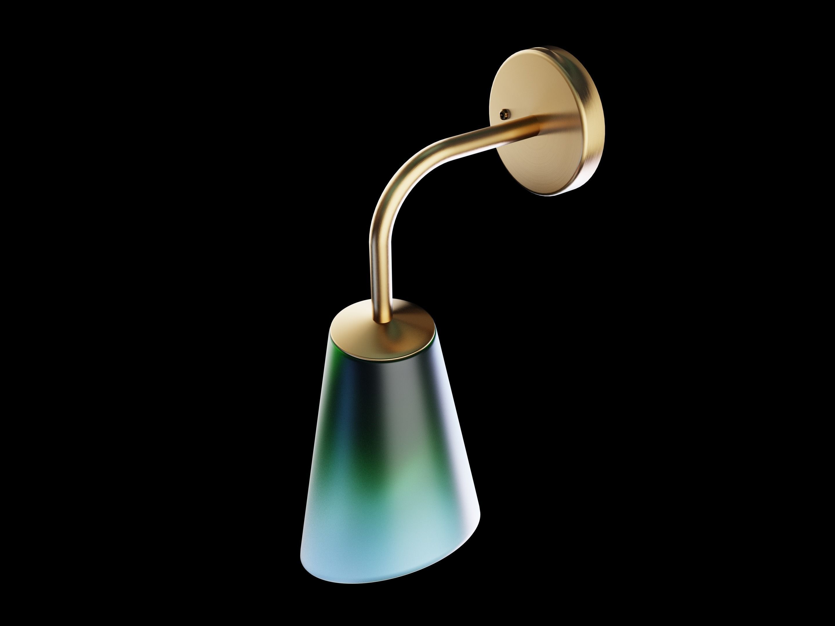 Gradient frosted glass wall lamp Low-poly 3D model_2