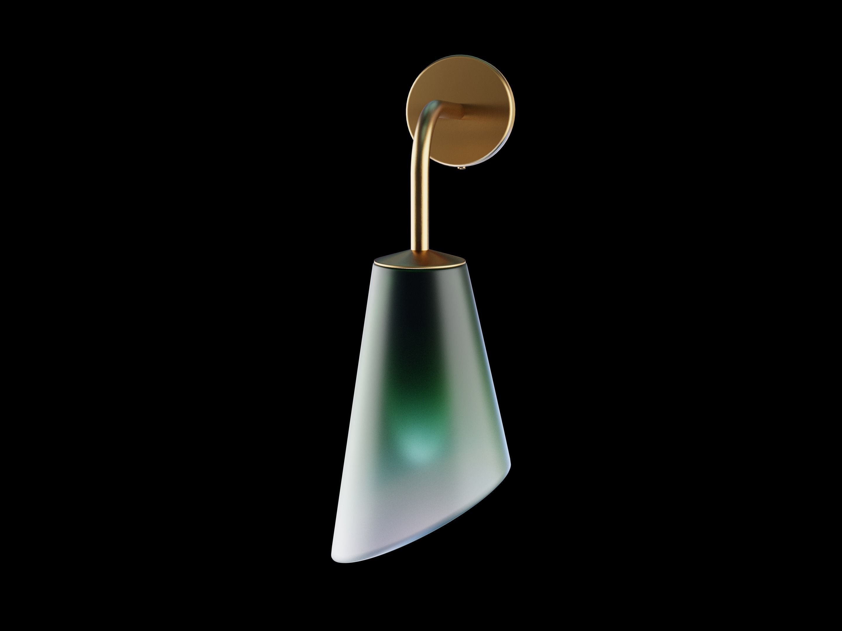 Gradient frosted glass wall lamp Low-poly 3D model_4