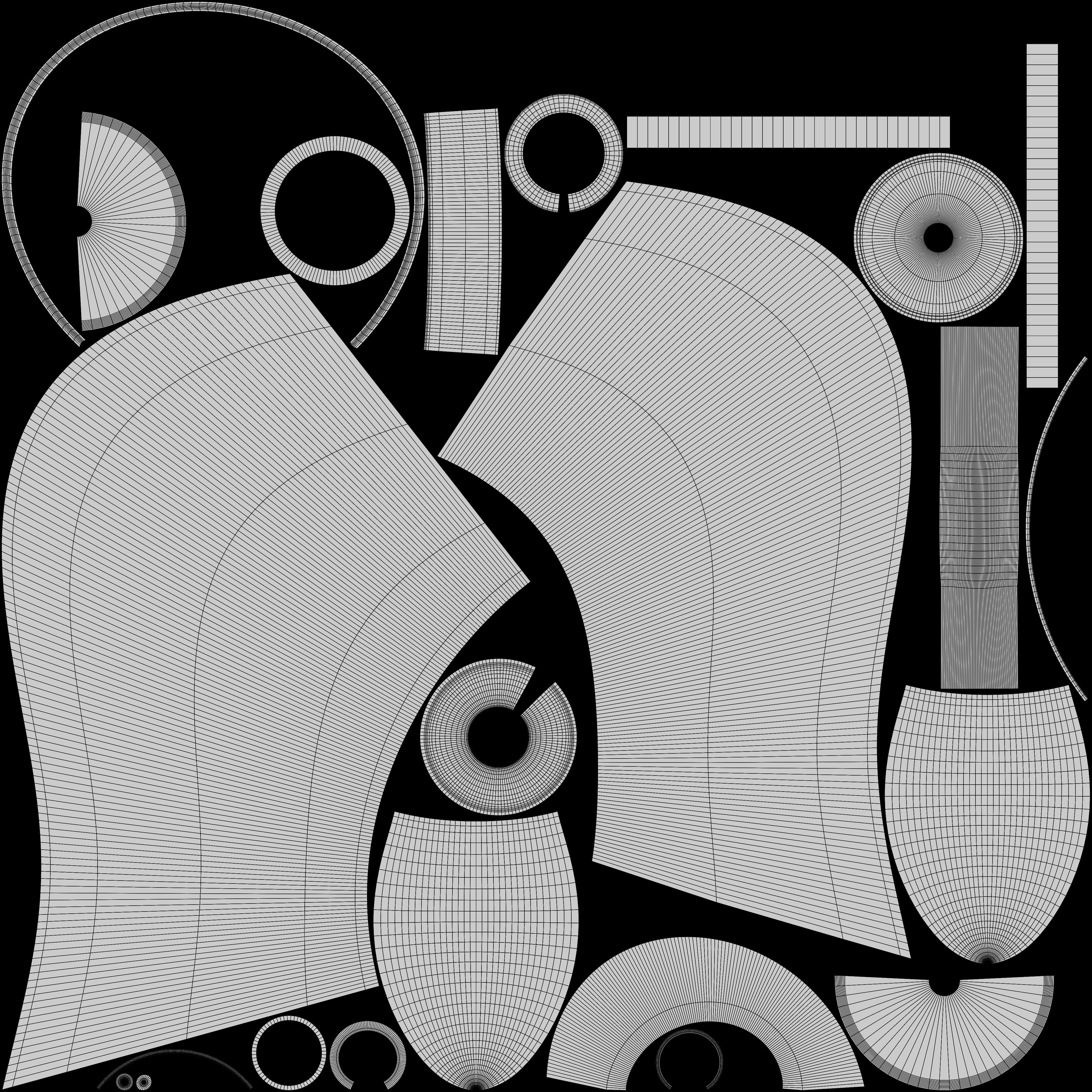 Gradient frosted glass wall lamp Low-poly 3D model_7