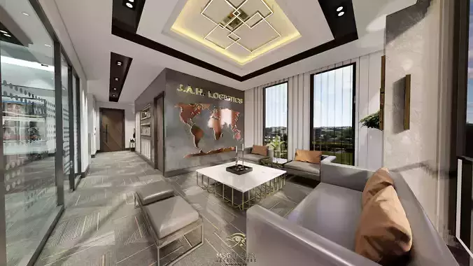 Office interior design 3D model