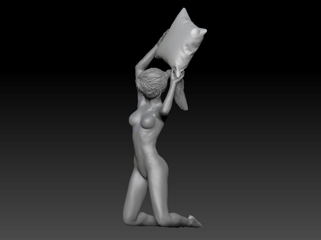 my girlfriend play with pillow 3D print model_2