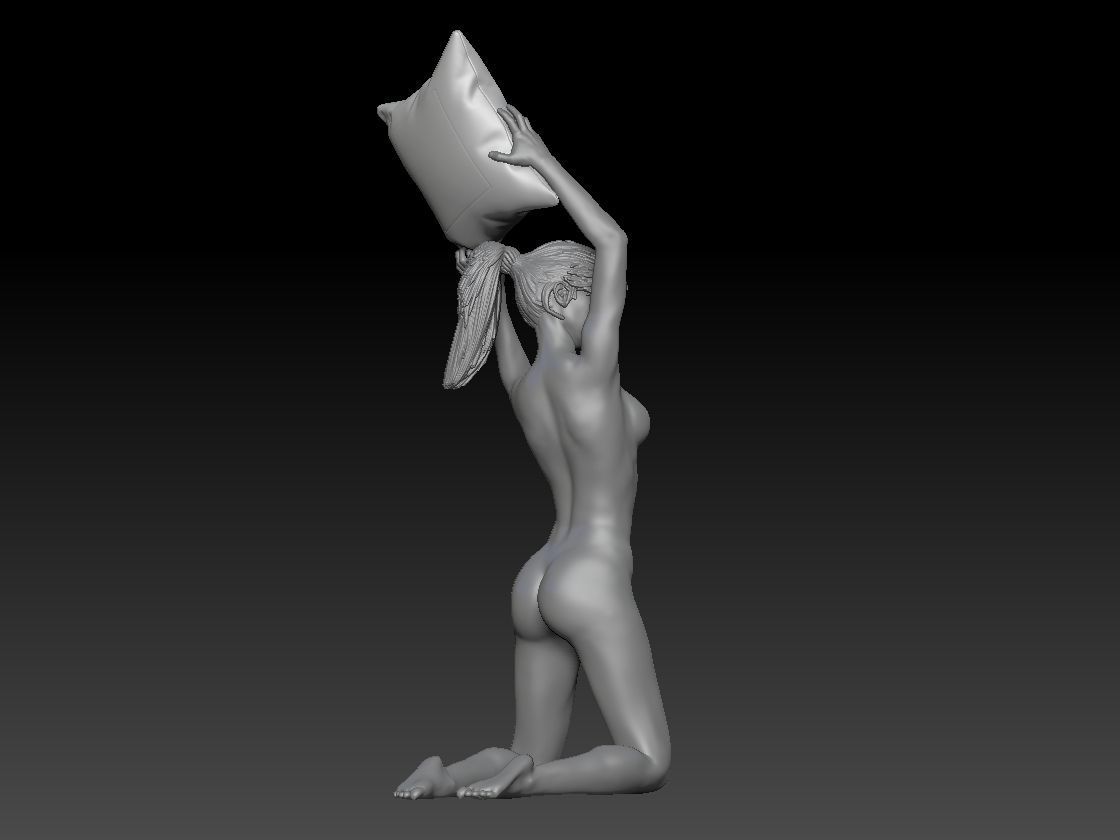 my girlfriend play with pillow 3D print model_5