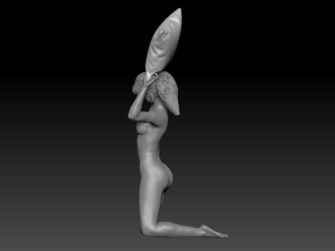 my girlfriend play with pillow 3D print model_3