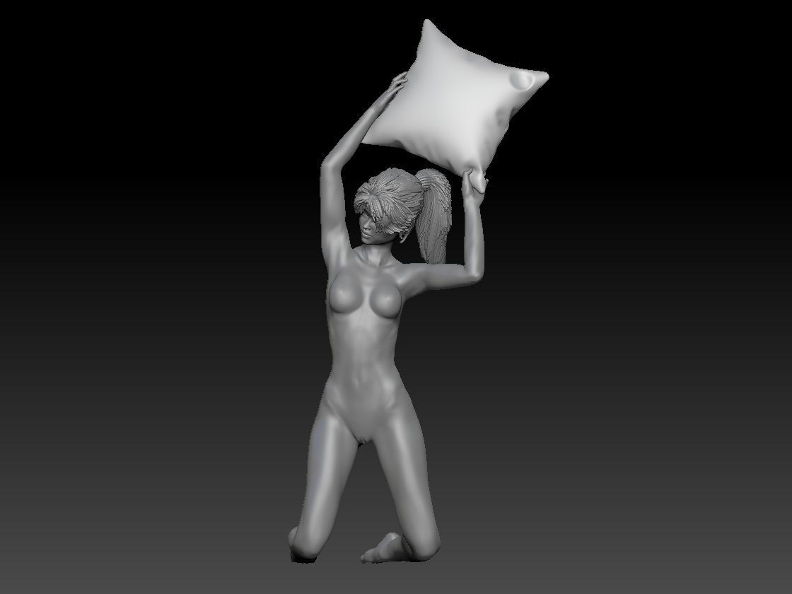 my girlfriend play with pillow 3D print model_1