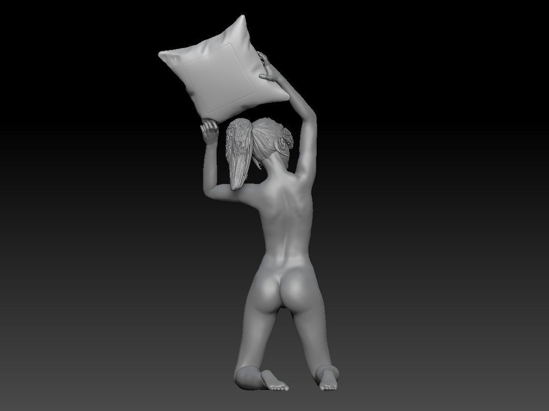 my girlfriend play with pillow 3D print model_4