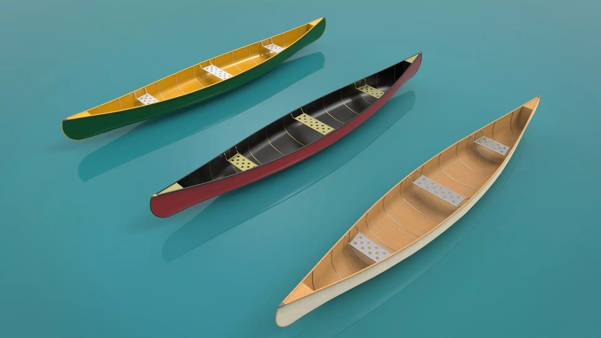 Canoe boat ship river 3D model_0