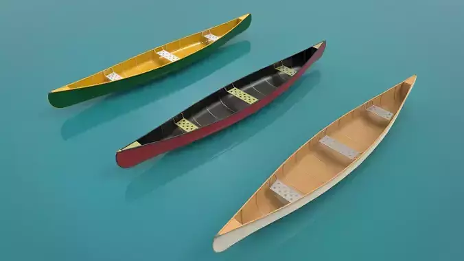 Canoe boat ship river 3D model
