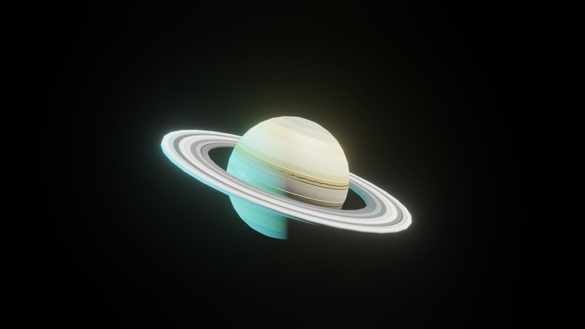 3D model Stylized Planet Saturn 3D Model 2k 4k 8k Textures VR / AR ...