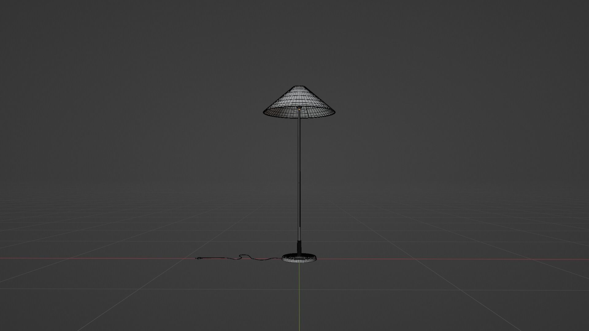 Floor Lamp Classic Low-poly 3D model_8