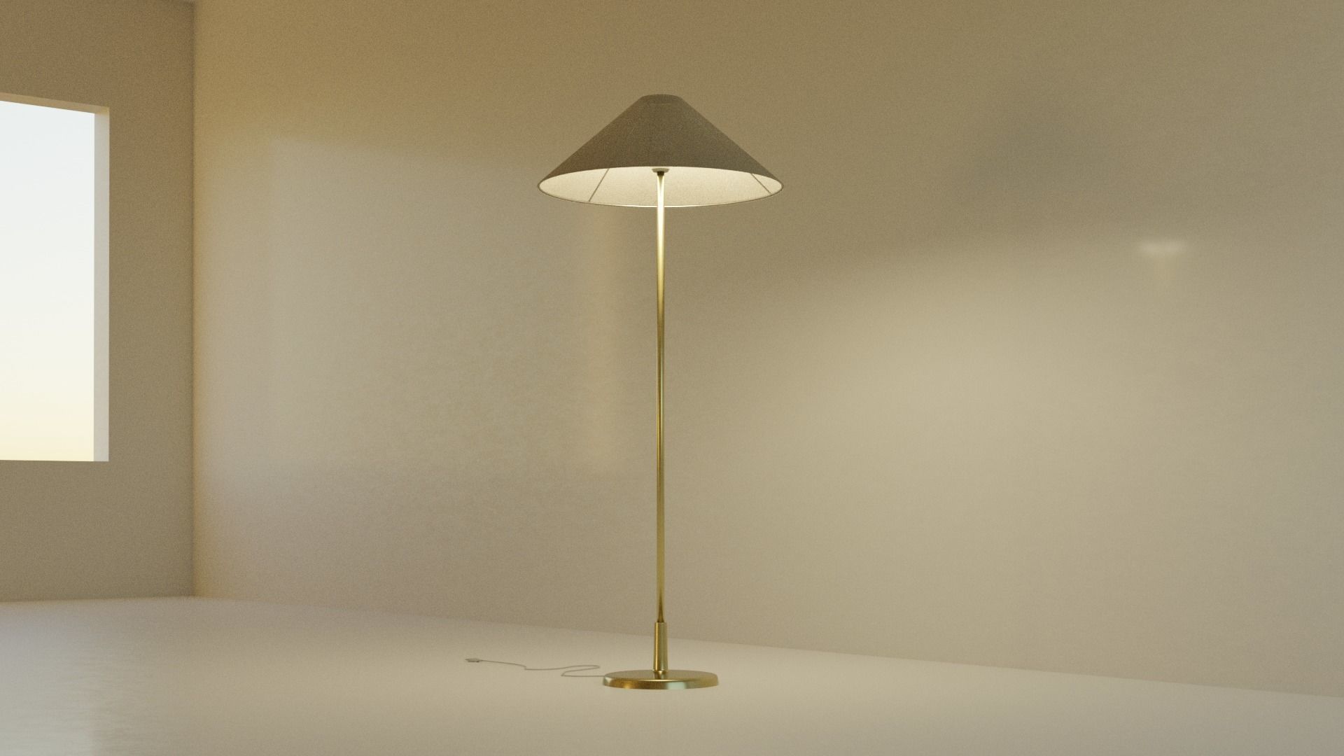 Floor Lamp Classic Low-poly 3D model_5