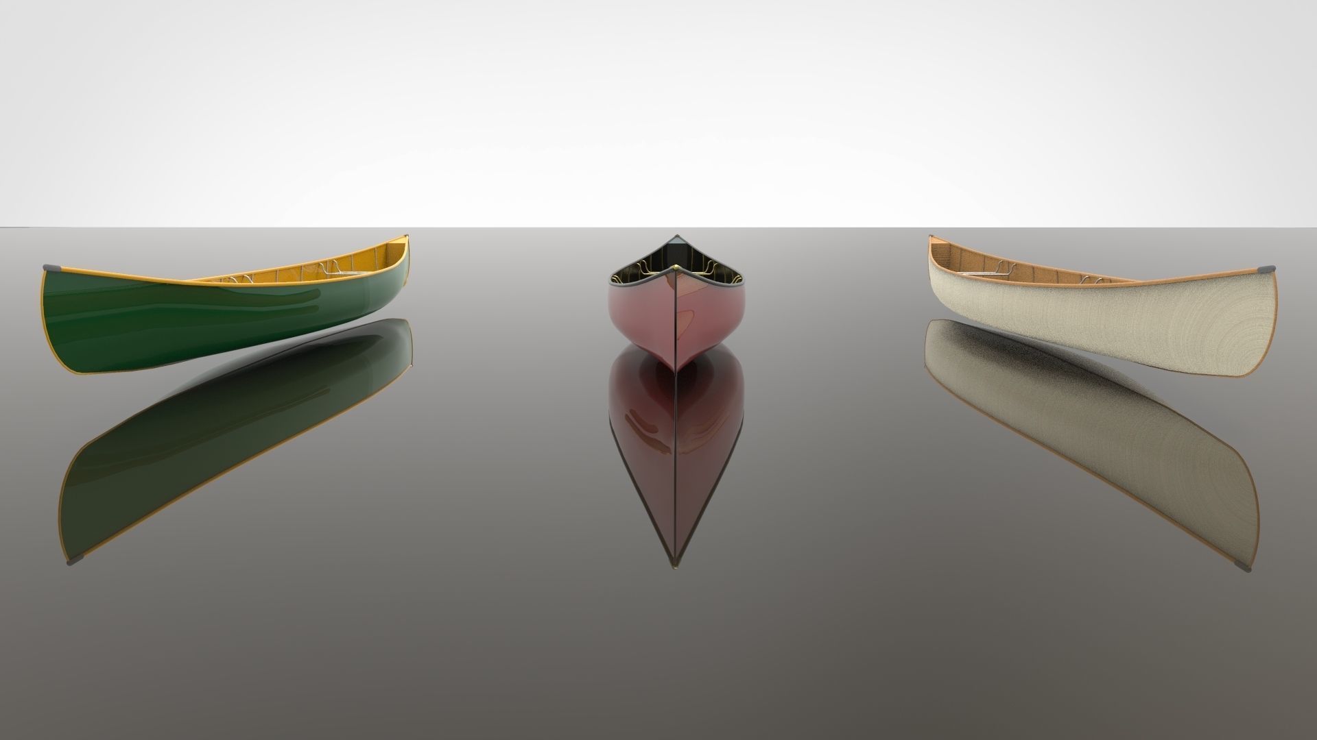 Canoe Low-poly 3D model_2