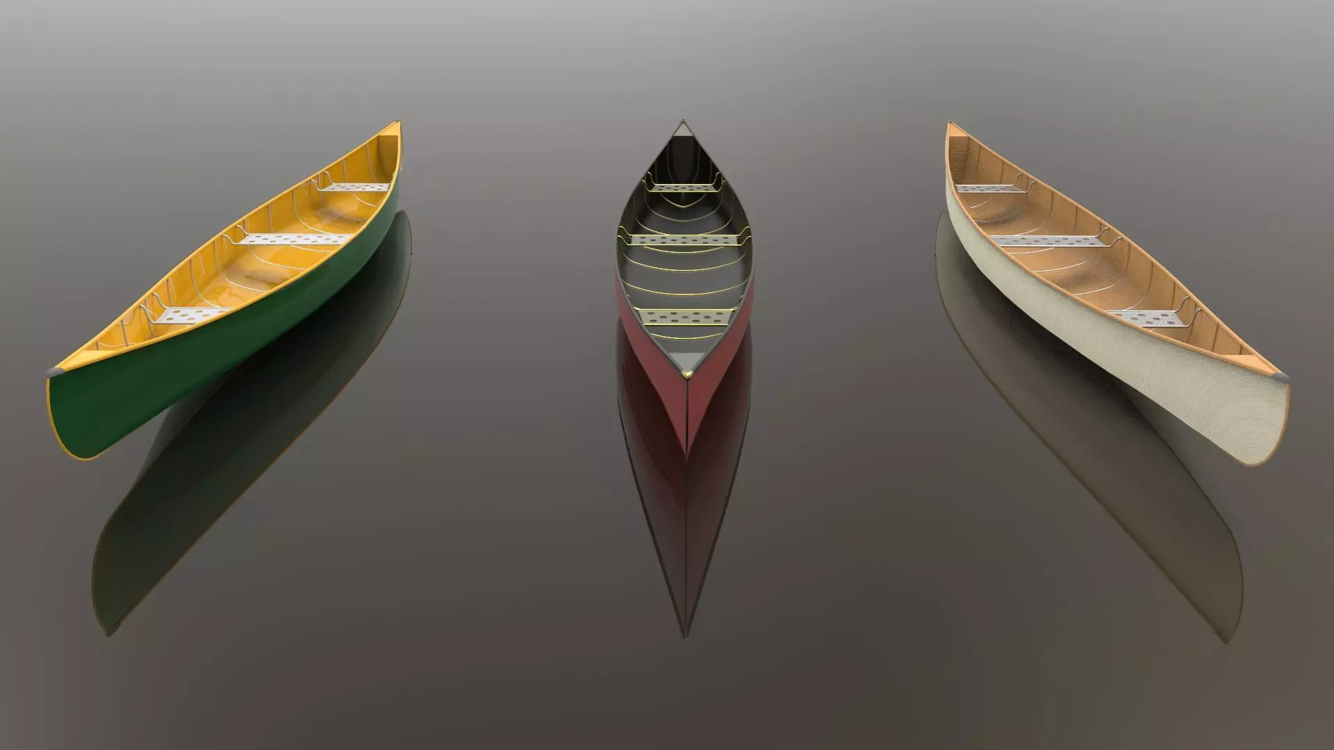 Canoe Low-poly 3D model_0