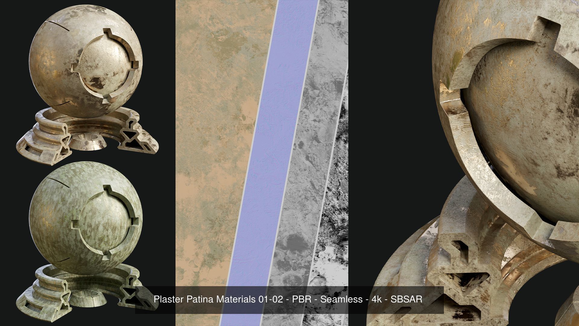 Patina Material Collection 01-20 - PBR - Seamless - 4k - SBSAR _11