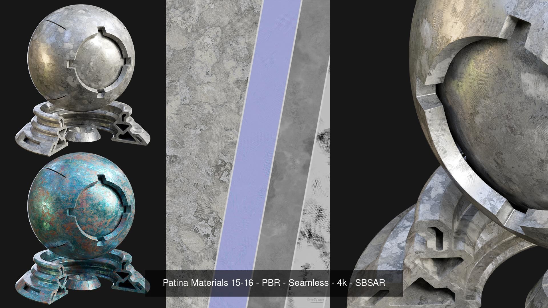 Patina Material Collection 01-20 - PBR - Seamless - 4k - SBSAR _18