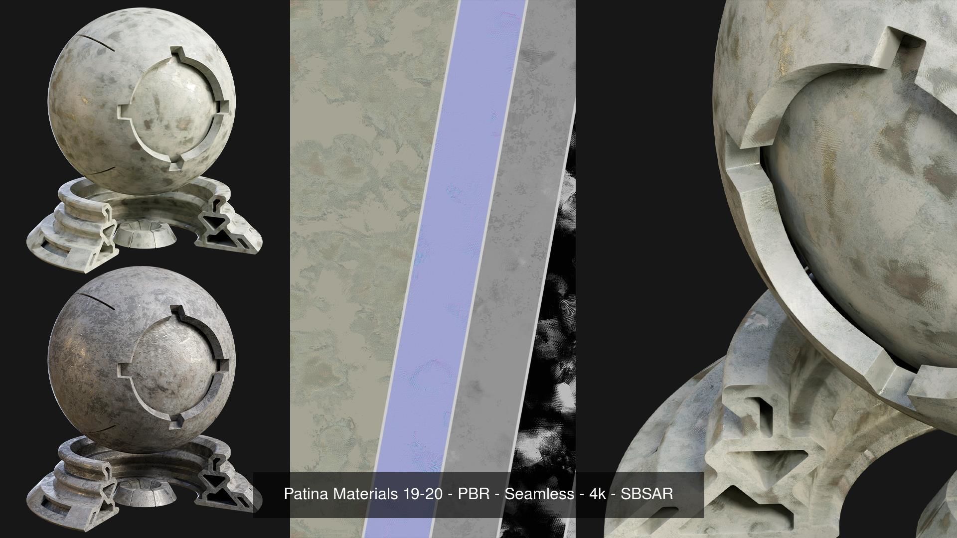 Patina Material Collection 01-20 - PBR - Seamless - 4k - SBSAR _20