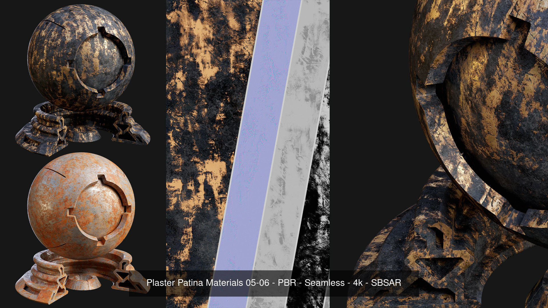 Patina Material Collection 01-20 - PBR - Seamless - 4k - SBSAR _13