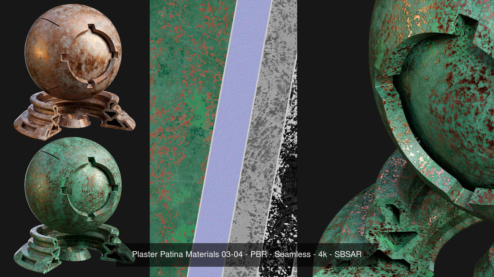 Patina Material Collection 01-20 - PBR - Seamless - 4k - SBSAR _12