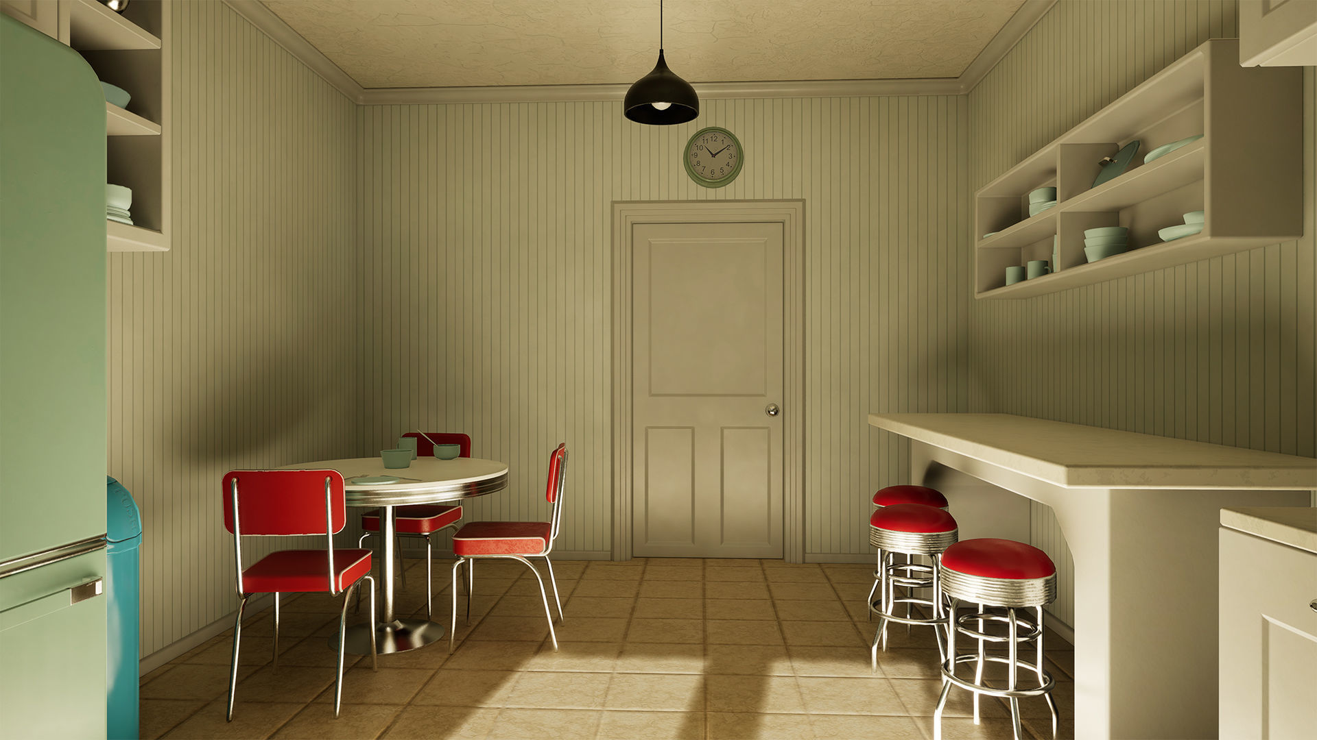 Retro Kitchen Modular Game Ready Asset Pack Low-poly 3D model_10