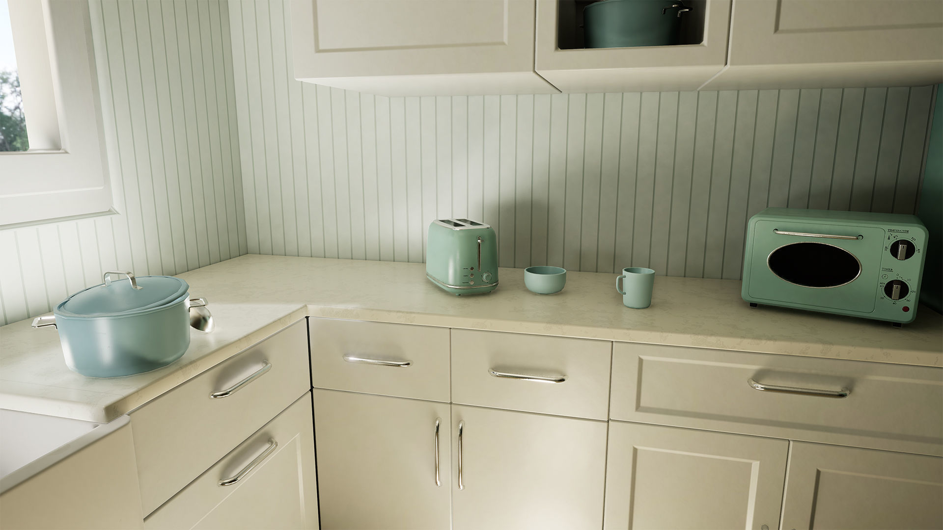 Retro Kitchen Modular Game Ready Asset Pack Low-poly 3D model_6