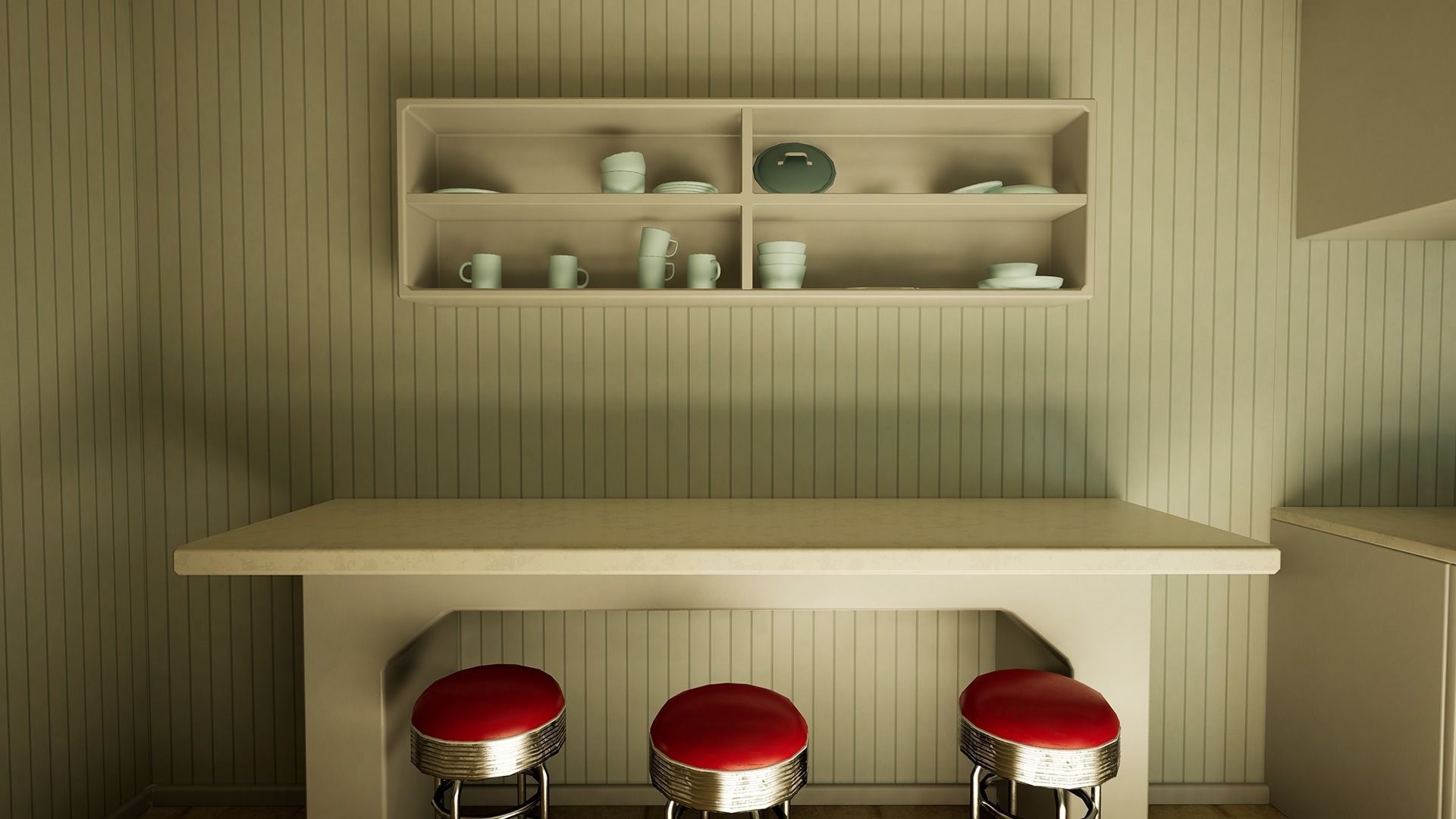 Retro Kitchen Modular Game Ready Asset Pack Low-poly 3D model_12