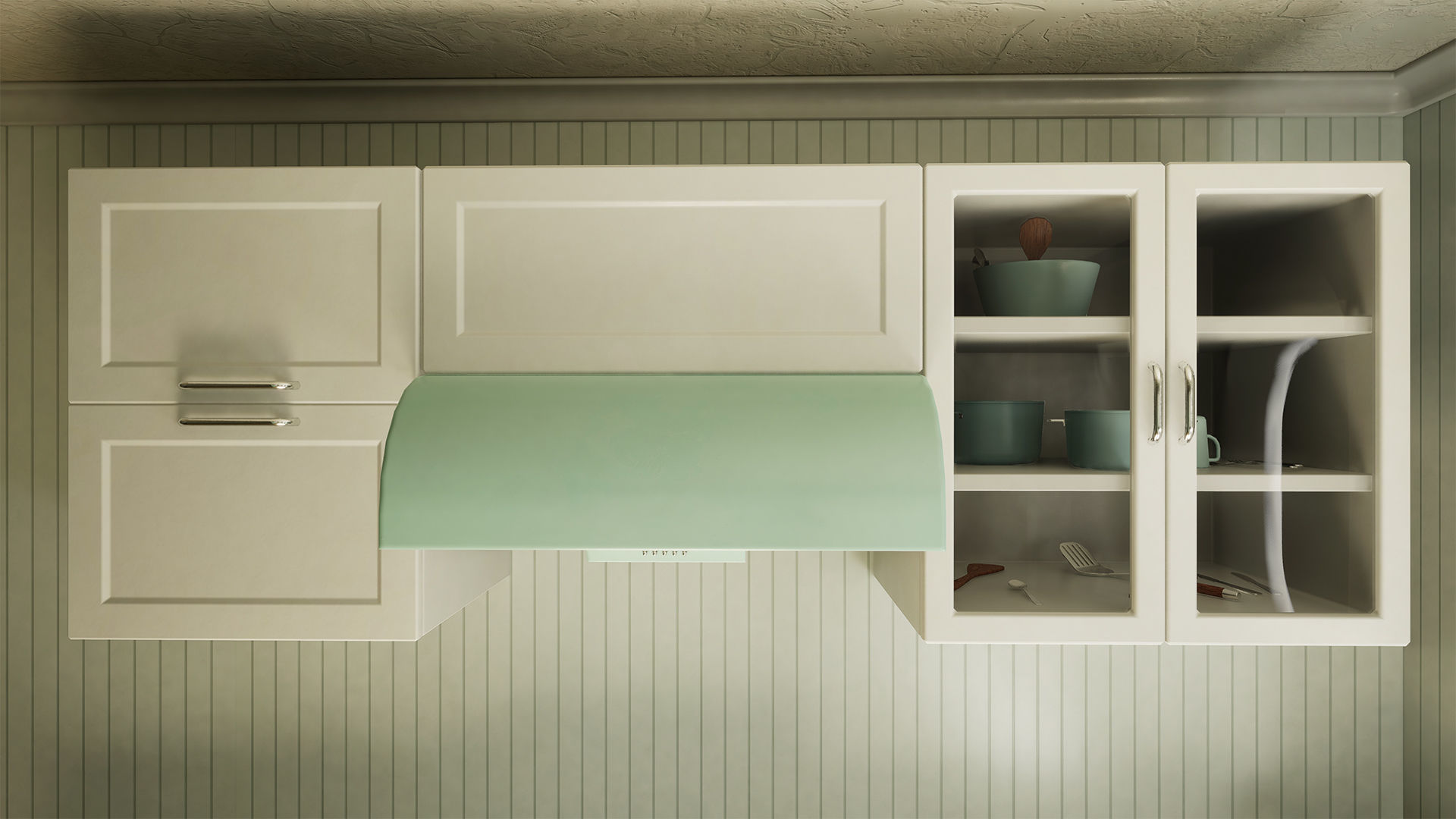 Retro Kitchen Modular Game Ready Asset Pack Low-poly 3D model_9