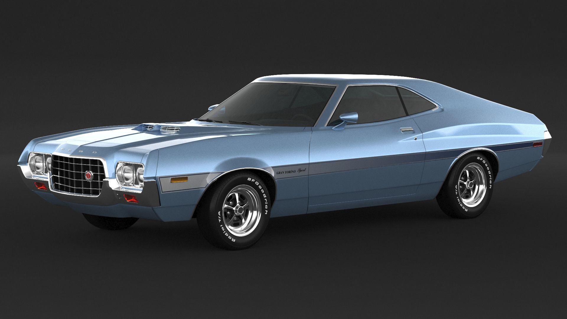 Ford Gran Torino Sport 3D Model CGTrader ford-gran-torino-sport-3d-model-cgtrader
