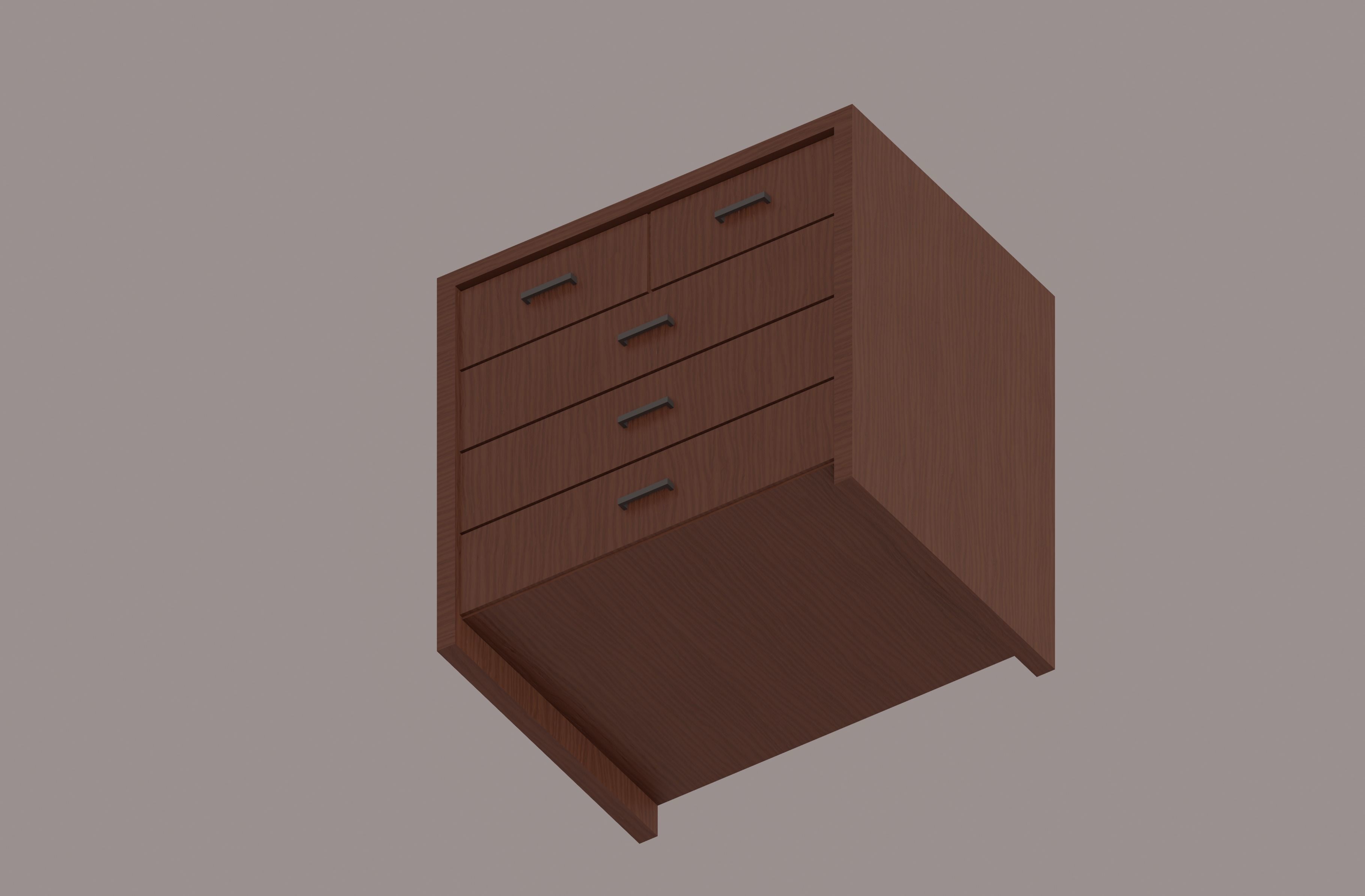 Drawer Low-poly 3D model_4