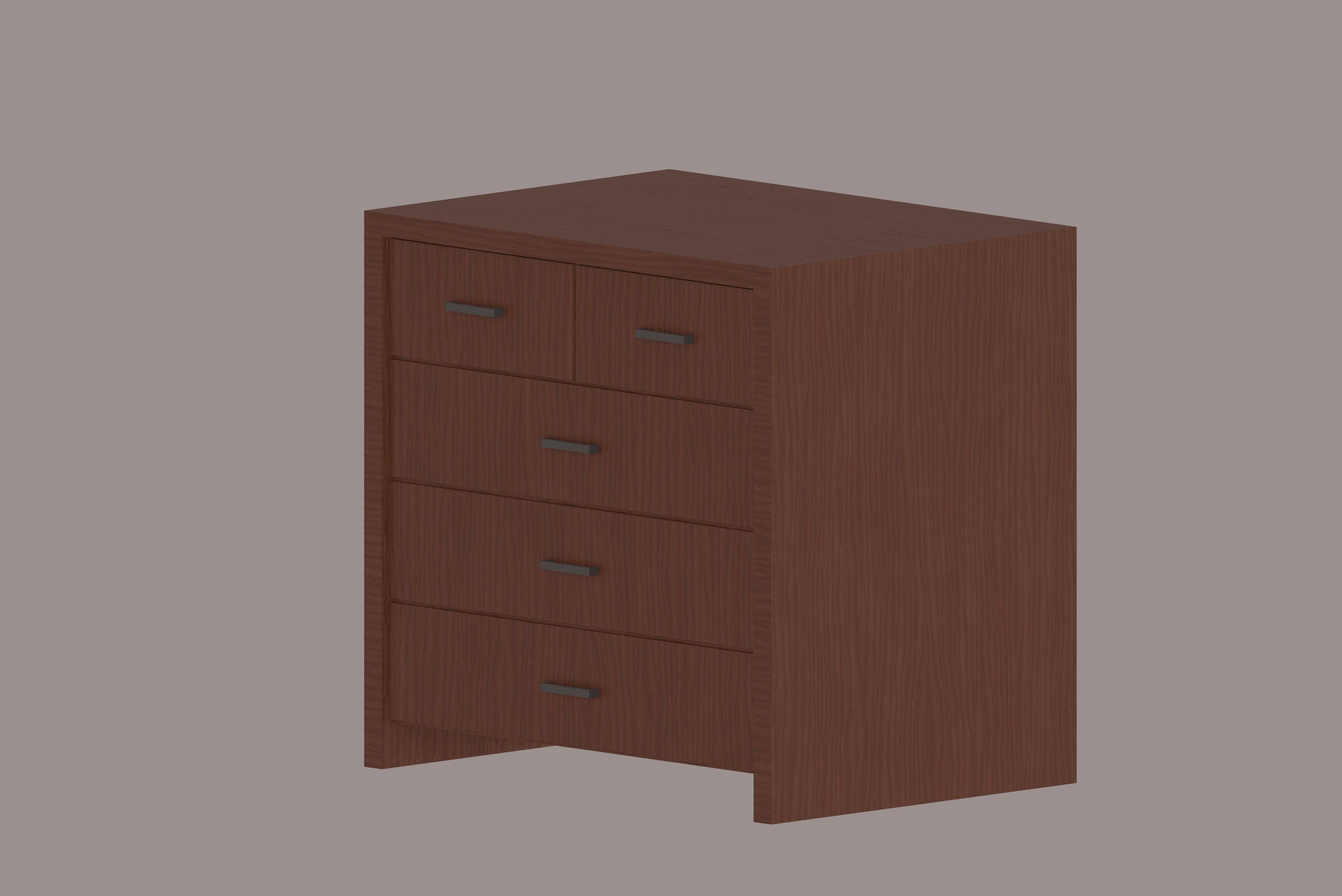 Drawer Low-poly 3D model_2