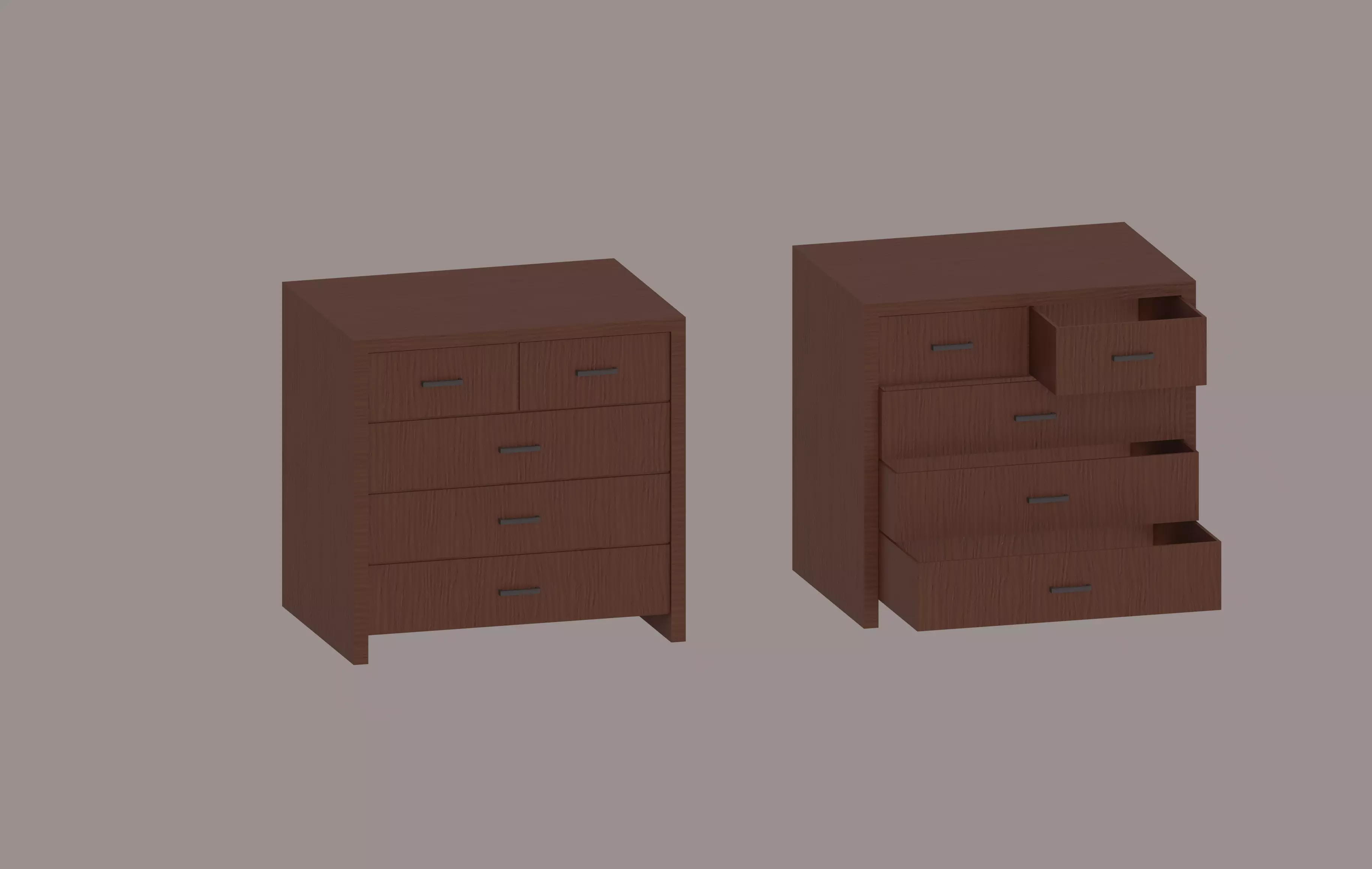 Drawer Low-poly 3D model_0