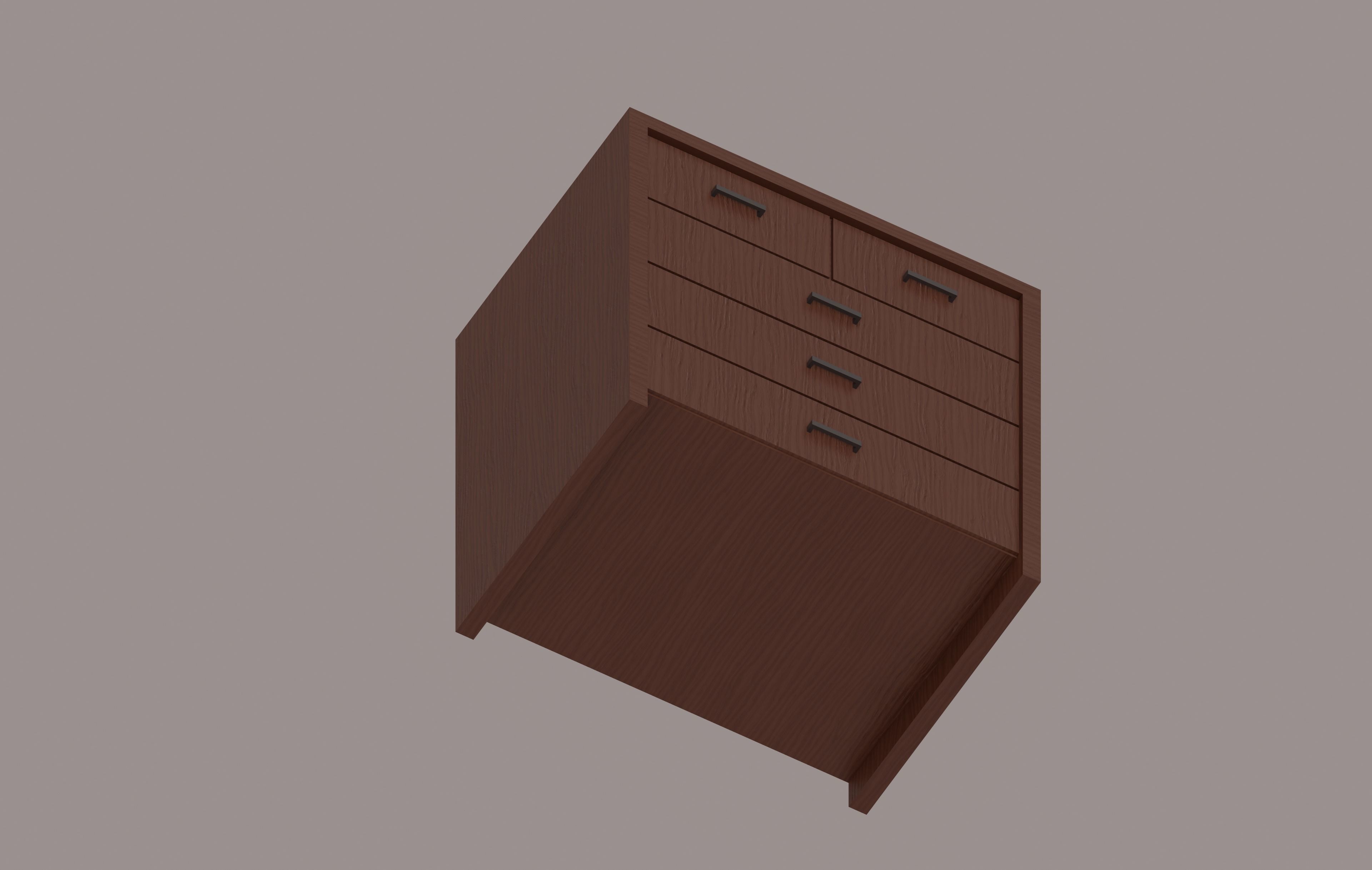 Drawer Low-poly 3D model_5