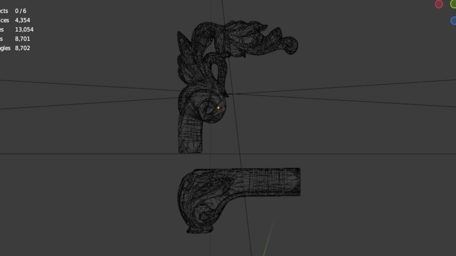 Classic carved corner decor ornament 346 3D model_6