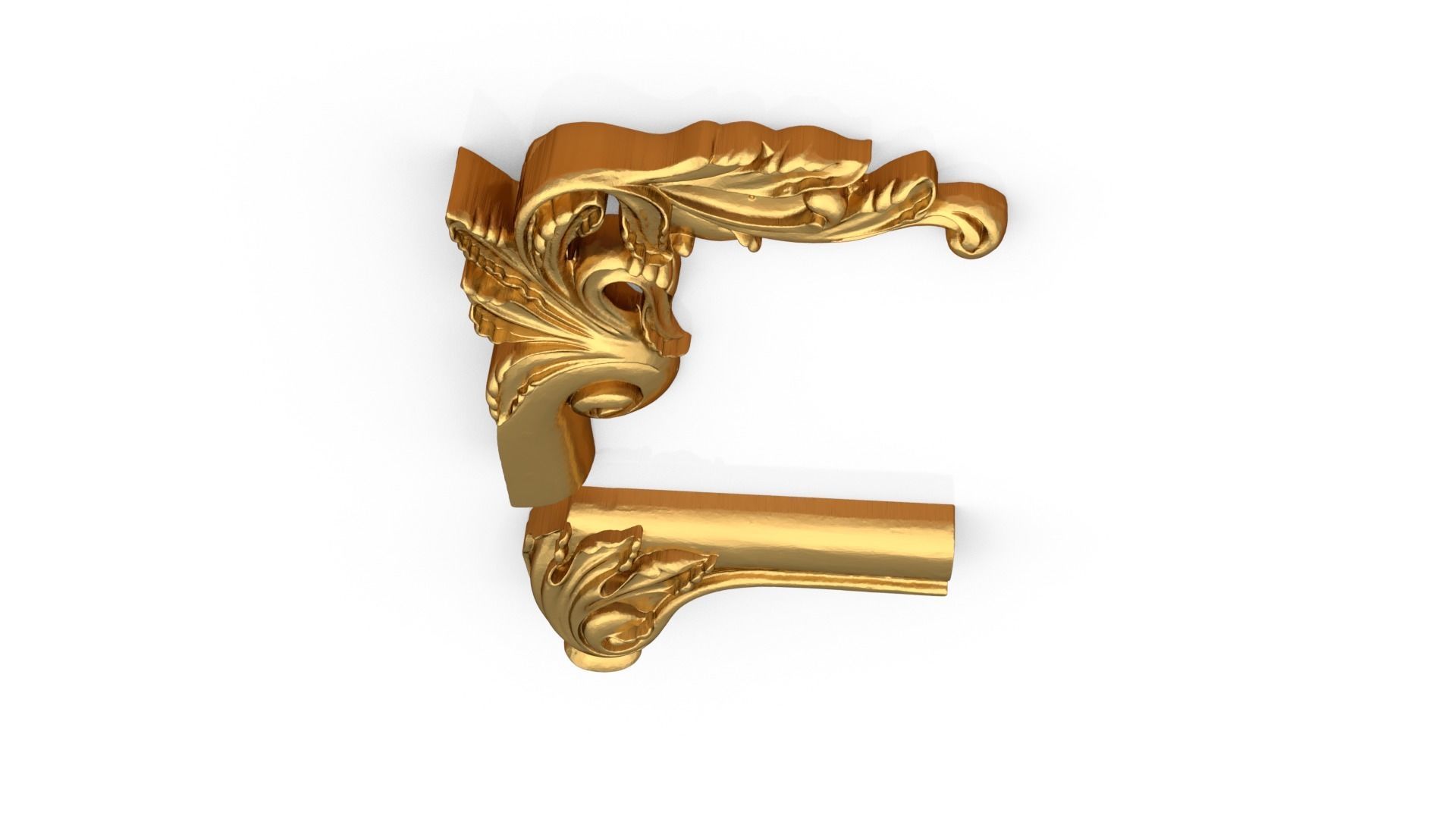 Classic carved corner decor ornament 346 3D model_4