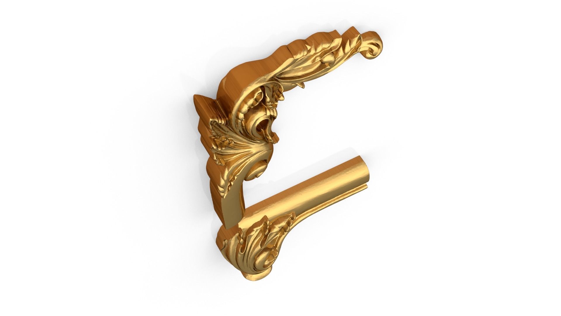 Classic carved corner decor ornament 346 3D model_5