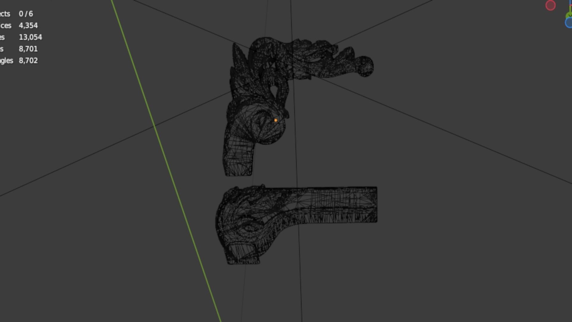 Classic carved corner decor ornament 346 3D model_7