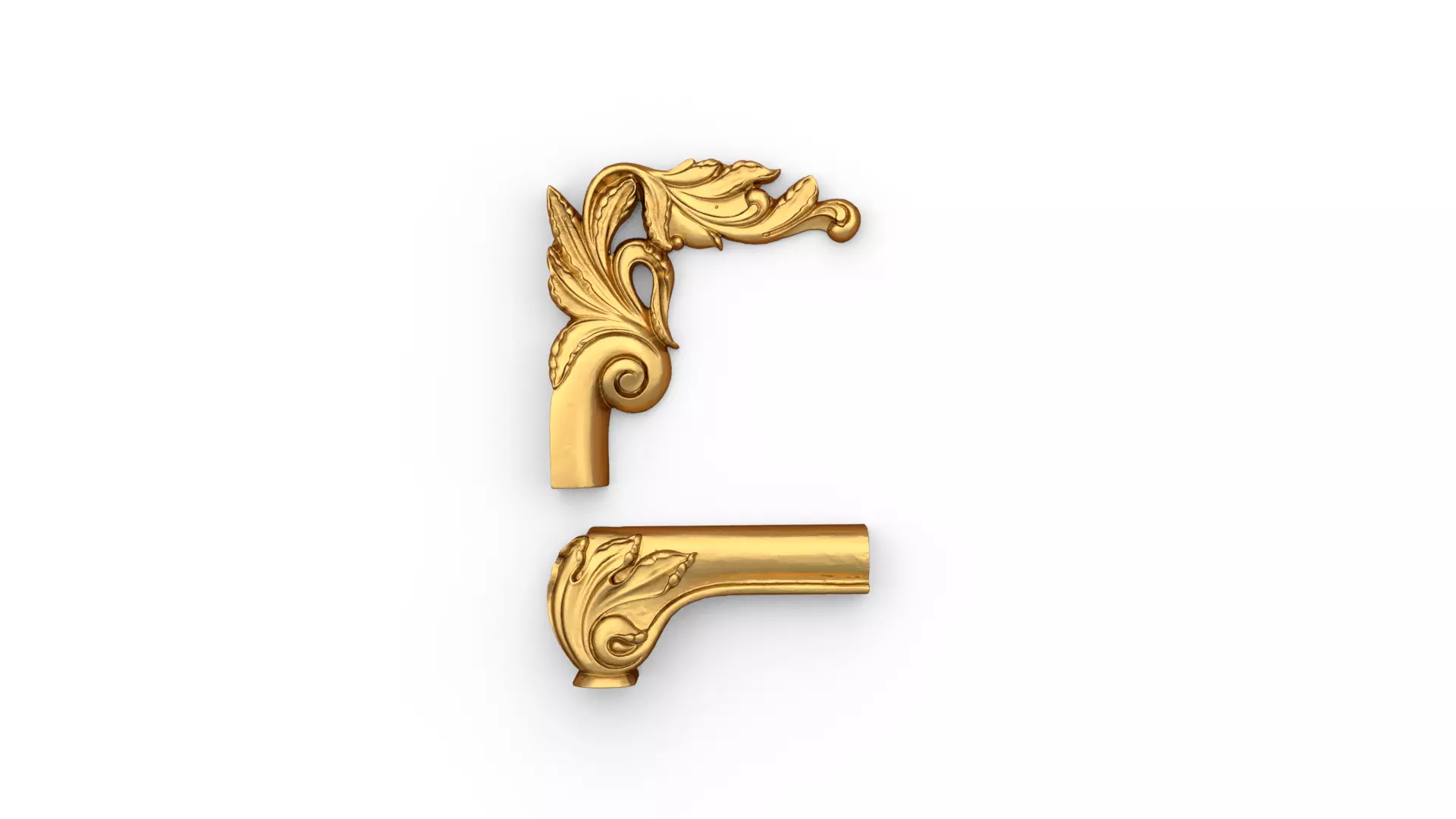 Classic carved corner decor ornament 346 3D model_0
